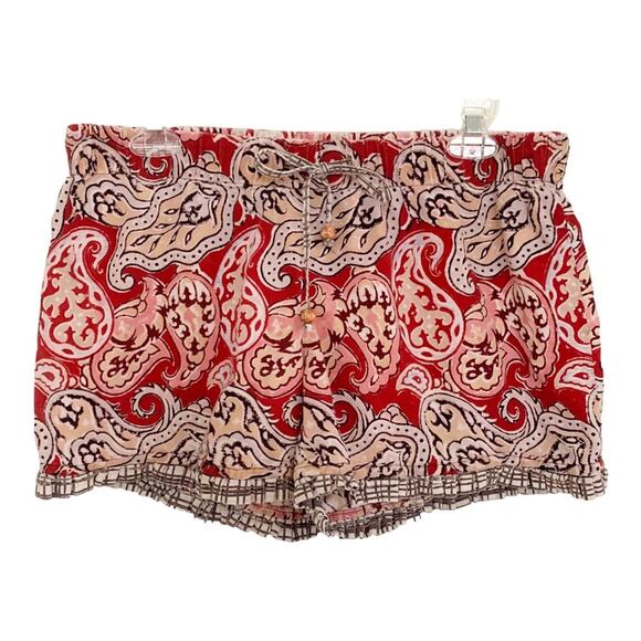 Punjammies by Sudara Red Paisley Sleep Shorts Medium - Picture 1 of 5